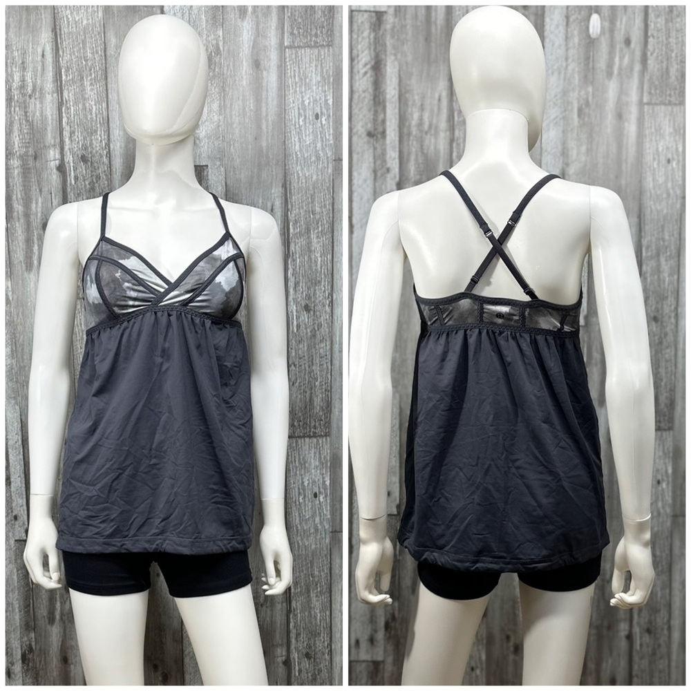 ⭐️Lululemon Rehearsal Tank in Black / White Coal Tinted Canvas Super [1706]